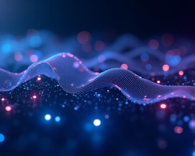 Abstract geometric data stream visualization representing emerging technologies